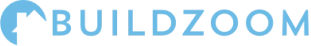 BuildZoom logo: blue text with a stylized house icon, representing construction and contractor services.
