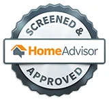 HomeAdvisor screened and approved badge for trusted home services pros.